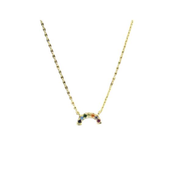 Delicate Rainbow Dainty Necklace Elegant Multi-Color Jewelry for Every Occasion - Picture 1 of 6